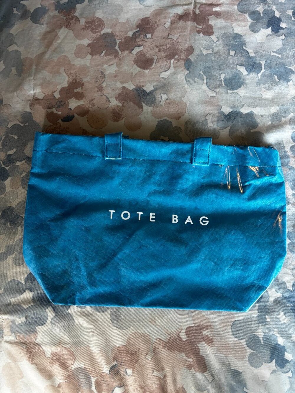 Electric Blue Vinyl Tote Bag w/ Velcro Closure Brand New